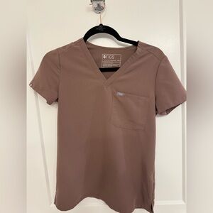 FIGS- Women’s XXS Catarina One-Pocket Scrub Top- Smokey Taupe